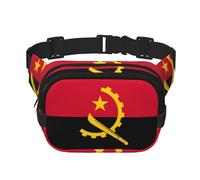 Angola Flag Pattern trendy fashionable waist bag, unisex travel sports messenger bag