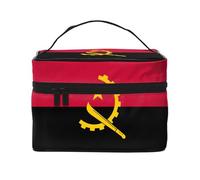 Angola Flag Portable Travel Makeup Bag (9x6.5x6.2 Inch), Large Capacity Makeup Bag for Women, Large Makeup Bag Storage Bag for Girls