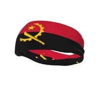 Angola Flag Printed Sweat-Wicking Sports Headband for Men and Women, Perfect for Running, Basketball, Yoga, and Hiking.