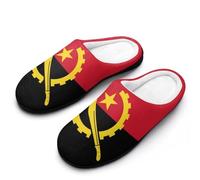 Angola Flag Slippers Women Winter Warm Cotton Hotel Slippers Anti-Slip Indoor Slip-Ons House Shoes 7-8（39-40