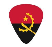 Angola FlagGuitar Picks, 12-Piece Pattern Set, Three Different Thicknesses for Acoustic Electric Guitar and Other Instruments