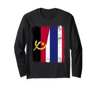 Angola Thailand Half Flag Angolan Thai Roots Long Sleeve T-Shirt