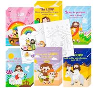 ANGOLIO 24Pcs Jesus Coloring Books Christian Religious Bulk, 6 Styles DIY Art Drawing Book for Sunday Gift School Prizes Classroom Rewards Church Activity Carnival Party Favors Supplies
