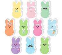ANGOLIO Easter Sticky Notes Set - 30PCS Candy Cute Bunny Carrot Rabbit Ears 600 Sheets Sticky Memo Pads Index Tabs for Sunday School Kids Class Gift Easter Party Favors Goodies Bag