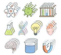 ANGOLIO Funny Science Sticky Notes - 30PCS Fun Labs Light Bulb Virus Self-Stick Notepads 600 Sheets Writing Memo Pads for Kids Students Teacher Gifts Science Week Classroom Prizes Party Favor