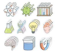 ANGOLIO Funny Science Sticky Notes - 30PCS Fun Labs Light Bulb Virus Self-Stick Notepads 600 Sheets Writing Memo Pads for Kids Students Teacher Gifts Science Week Classroom Prizes Party Favor