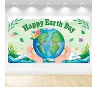 ANGOLIO Happy Earth Day Photography Background Earth Day Environmental Protection Earth Day Banner Party Decoration for Baby Baptism April 22 Travel Earth Day Outdoor and Indoor Photography Decoration