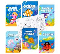 ANGOLIO Ocean Coloring Books Party - 24Pcs Mini DIY Sea Animals Art Drawing Activity Books Bulk Spring Fun Coloring for Kids Holiday Party Favor Supplies School Classroom Rewards Prizes Goodie Bag