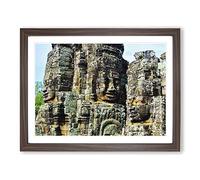 Angor Kat Cambodia Monument No.3 Modern Framed Print | A2 Walnut Framed Wall Art | Ready to Hang | Modern Cityscape Picture | Living Room Bedroom Lounge Office