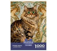 Angora Cat 1000-Piece Jigsaw Puzzle for Adults Challenging Puzzle Games Fun, Challenging & Brainteasing Games Gifts for Men And Women Home Decoration Puzzle 38x26cm/1000pcs