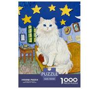 Angora Cat 1000-Piece Jigsaw Puzzle For Adults Educational Games Fun, Challenging & Brainteasing Games Gifts for Men And Women Home Decoration Puzzle 70x50cm/1000pcs