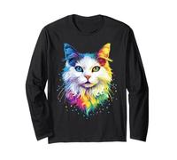 Angora Cat White Turkish Angora Cat Cute Angora Cats Long Sleeve T-Shirt