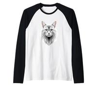 Angora Cat White Turkish Angora Cat Cute Angora Cats Raglan Baseball Tee