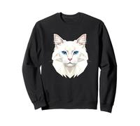 Angora Cat White Turkish Angora Cat Cute Angora Cats Sweatshirt