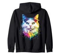 Angora Cat White Turkish Angora Cat Cute Angora Cats Zip Hoodie