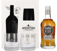 Angostura 1919 Caribbean Rum 70cl, 2 x Rock Glasses Gift Set