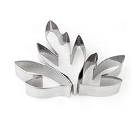 Angoter 3-Piece Cake Mold Set - Peony Flower & Leaves Stainless Steel Cookie Cutter