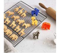 Angoter 4Pcs/Set Cute Animal Lion Giraffe Zebra Elephant Shape Baking Mold Biscuit Mould Cookies Fondant Cutters Set Kitchen Mold Tools