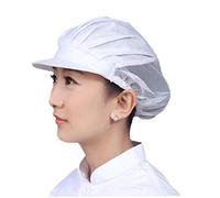 Angoter Mesh Chef Hat Elastic Kitchen Cooking Chef Cap Catering Kitchen Working Caps for Adults White