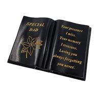 AngraveMemorials Special Dad Gold Lily Flower Graveside Black Book Memorial Ornament