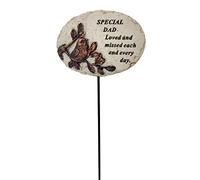 AngraveMemorials Special Dad Loved and Missed Robin Bird Memorial Tribute Stick Graveside Plaque