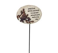 AngraveMemorials Special Mum and Dad Loved Missed Robin Bird Memorial Stake 10cm x 32cm Wooden Ground Mount Sentimental Nature DECORATIVE_SIGNAGE