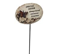AngraveMemorials Special Sister Always Loved Butterfly Memorial Tribute Stick Graveside Plaque