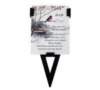 Angraves Dad Christmas Robin Memorial Remembrance Verse Plastic Coated Grave Graveside Card and Stand Stake