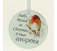 Angraves Daughter Christmas Robin Memorial Tree Hanging Decoration Gift Plaque Momento Tribute Ornament