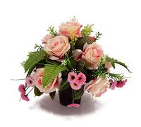 Angraves Diana Pink Rose Artificial Flower Graveside Cemetery Memorial Arrangement Pot