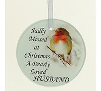 Angraves Husband Christmas Robin Memorial Tree Hanging Decoration Gift Plaque MomentoTribute Ornament