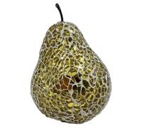 Angraves Mosaic Glass Pear (Gold Mirror) Home Decorative Decor Fruit Display Piece Gift