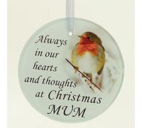 Angraves Mum Christmas Robin Memorial Tree Hanging Decoration Gift Plaque Momento Tribute Ornament