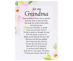 Angraves My Grandma Memory Memorial Remembrance Verse Plastic Coated Grave Graveside Card Floral