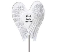 Angraves Sadly Missed Dad Angel Wings Memorial Tribute Stick Graveside Plaque