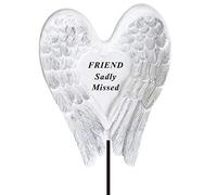 Angraves Sadly Missed Friend Angel Wings Memorial Tribute Stick Graveside Plaque