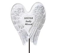Angraves Sadly Missed Sister Angel Wings Memorial Tribute Stick Graveside Plaque