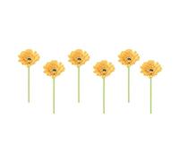 Angraves Set of 6 Mustard Gold Small Head Gerbera Artificial Silk Flowers (55cm) Decorative Home