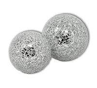 Angraves Silver Glass Mosaic Decorative Ball Set Home Decor Ornament Set