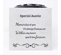 Angraves Special Auntie Handmade Treasured Memories Memorial Graveside Flower Rose Bowl Vase Pot