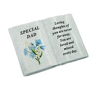 Angraves Special Dad Blue Flower Graveside Book Ornament Memorial Grave Plaque