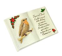 Angraves Special Dad Christmas Robin Memorial Book Plaque With Verse