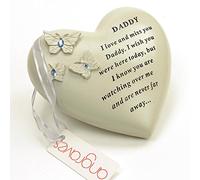 Angraves Special Daddy Butterfly Gem Heart Graveside Memorial Ornament Plaque