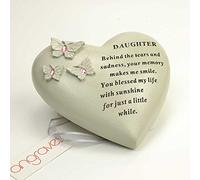 Angraves Special Daughter Butterfly Gem Heart Graveside Memorial Ornament Plaque