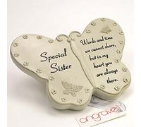 Angraves Special Sister Diamante Butterfly Graveside Grave Memorial Plaque Ornament