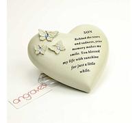 Angraves Special Son Butterfly Gem Heart Graveside Memorial Ornament Plaque