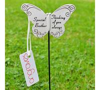 Angraves Thinking of Special Brother Butterfly Memorial Tribute Stick Graveside Plaque