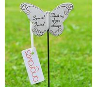 Angraves Thinking of Special Friend Butterfly Memorial Tribute Stick Graveside Plaque