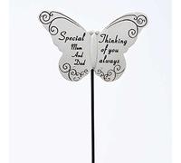 Angraves Thinking of Special Mum & Dad Butterfly Memorial Tribute Stick Graveside Plaque