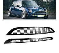 ANGRONG Gloss Black Upper & Lower Front Bumper Hood Honeycomb Mesh Grille Replacement Compatible with Mini Cooper R50 R52 R53 2001-2006